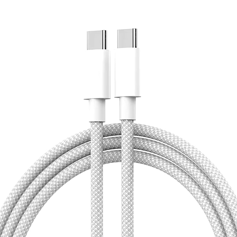 USB-C to USB-C Fast Charging PD 60W Cable for iPhone 15, Android, Samsung, and Huawei - Braided Charger Cable