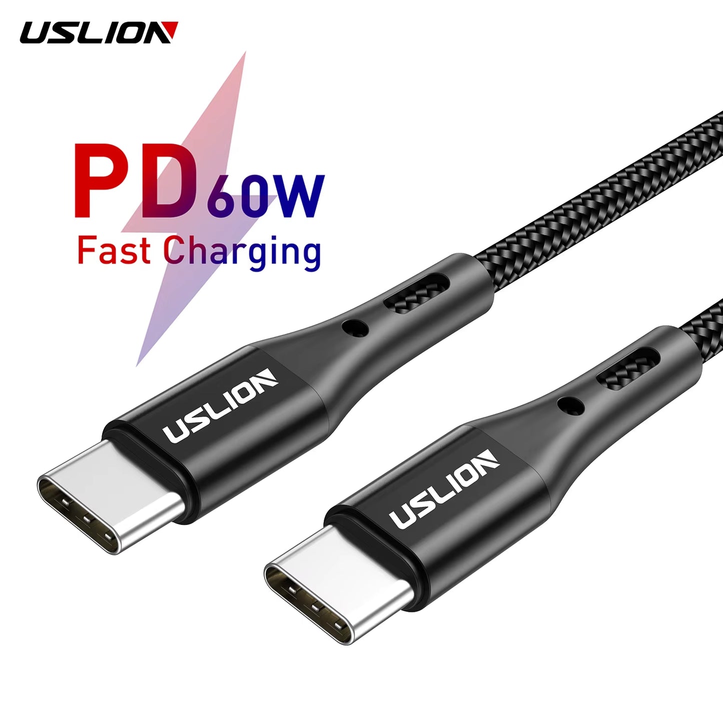 PD 60W Type-C to Type-C Fast Charging Cable with QC 3.0 for MacBook, Xiaomi 12, POCO X4, Samsung S22 Ultra, and OnePlus 9RT