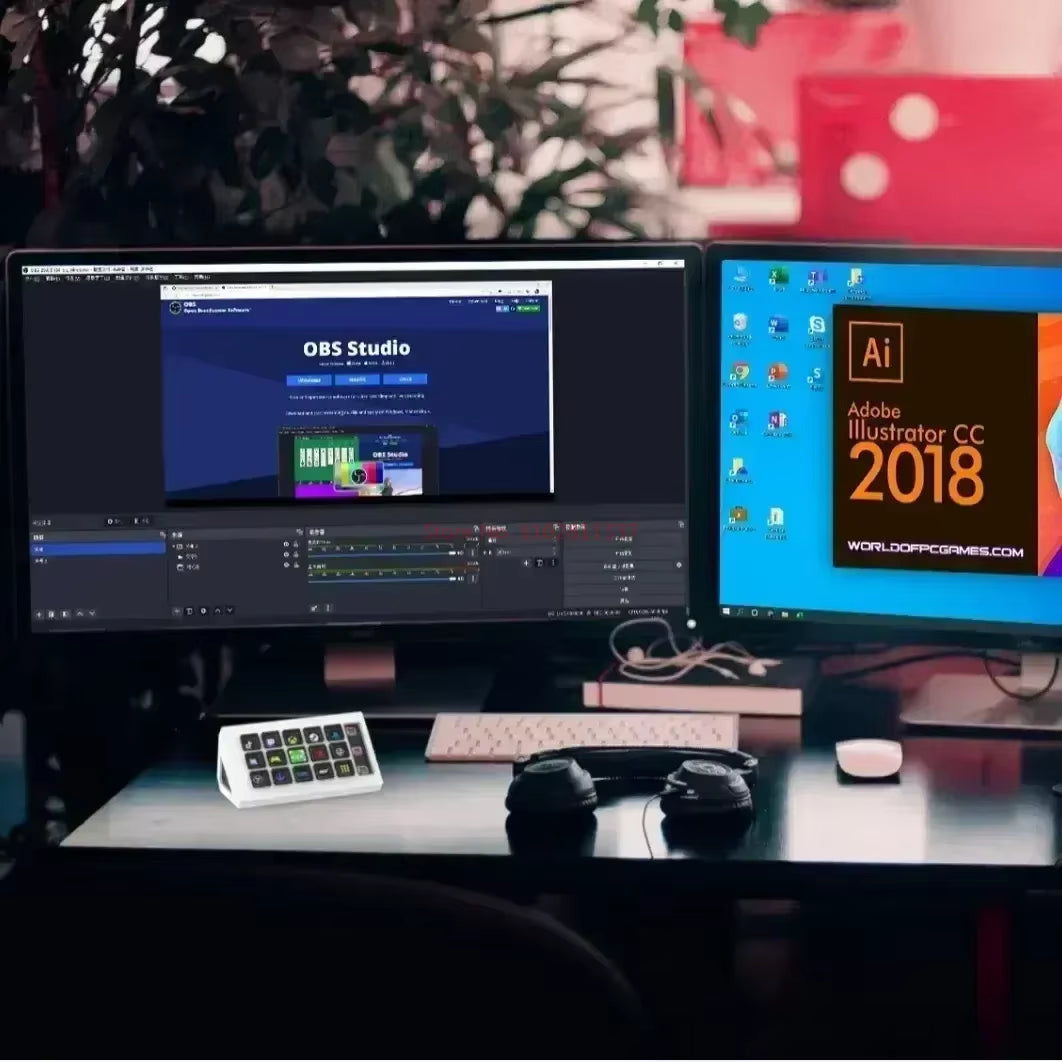 Visual Stream Deck Keyboard Lcd Button 15 Keys Live Content Creation Controller Custom Button for Windows/Macos/Android/Ios Gift