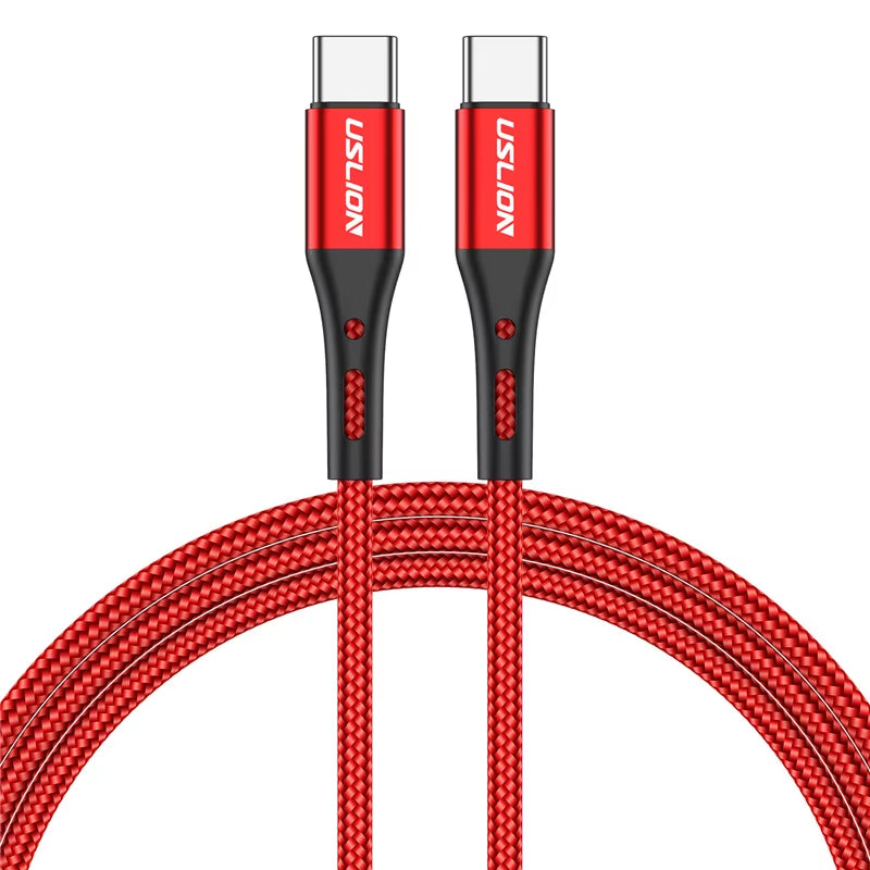 PD 60W Type-C to Type-C Fast Charging Cable with QC 3.0 for MacBook, Xiaomi 12, POCO X4, Samsung S22 Ultra, and OnePlus 9RT