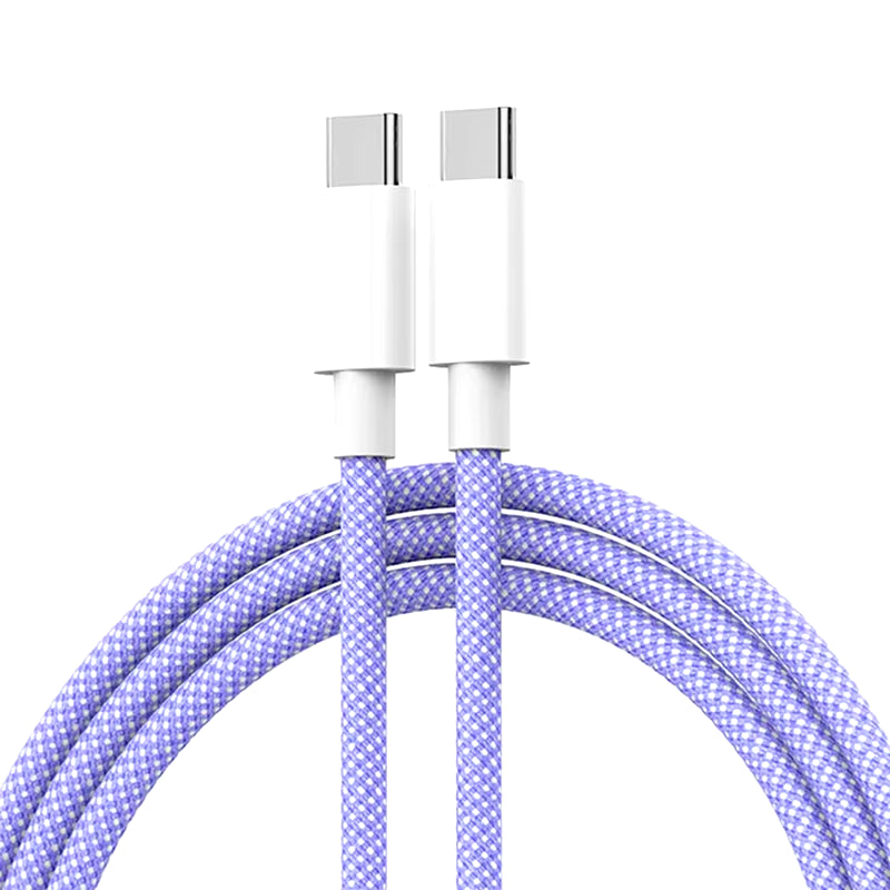USB-C to USB-C Fast Charging PD 60W Cable for iPhone 15, Android, Samsung, and Huawei - Braided Charger Cable