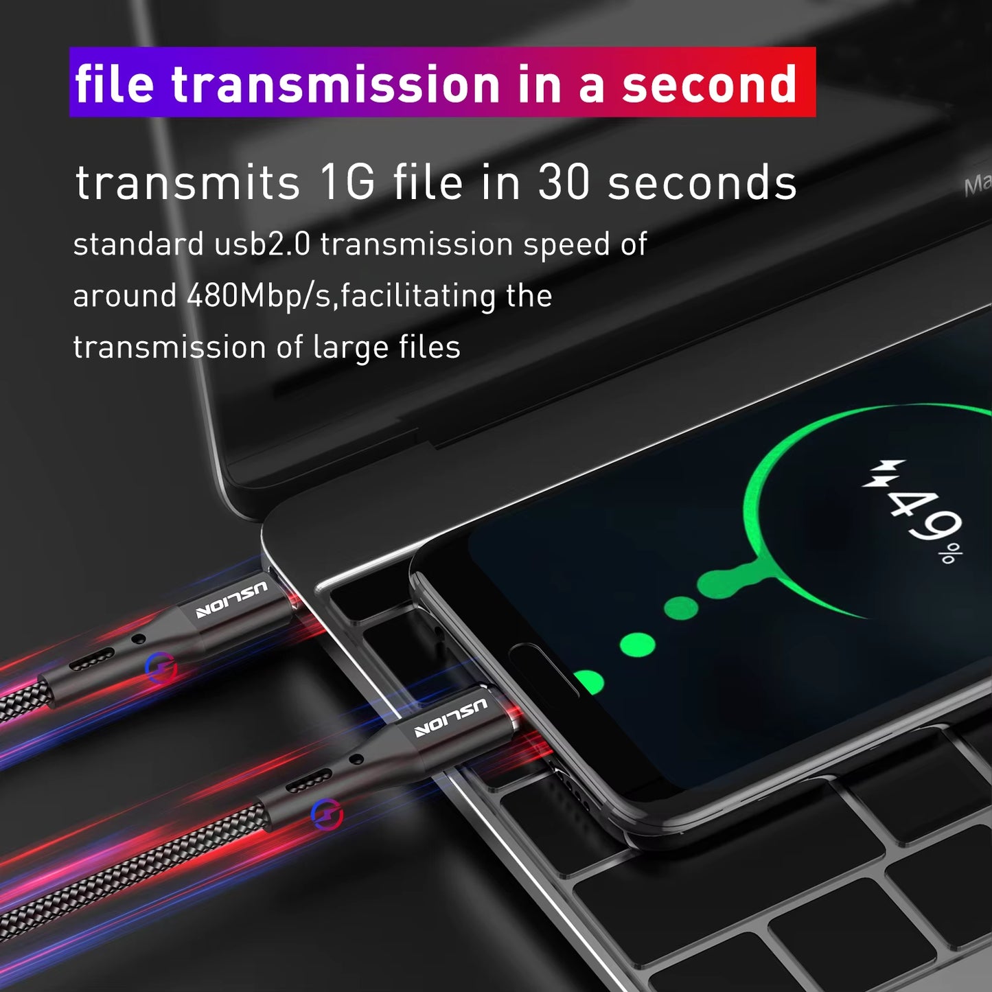 PD 60W Type-C to Type-C Fast Charging Cable with QC 3.0 for MacBook, Xiaomi 12, POCO X4, Samsung S22 Ultra, and OnePlus 9RT