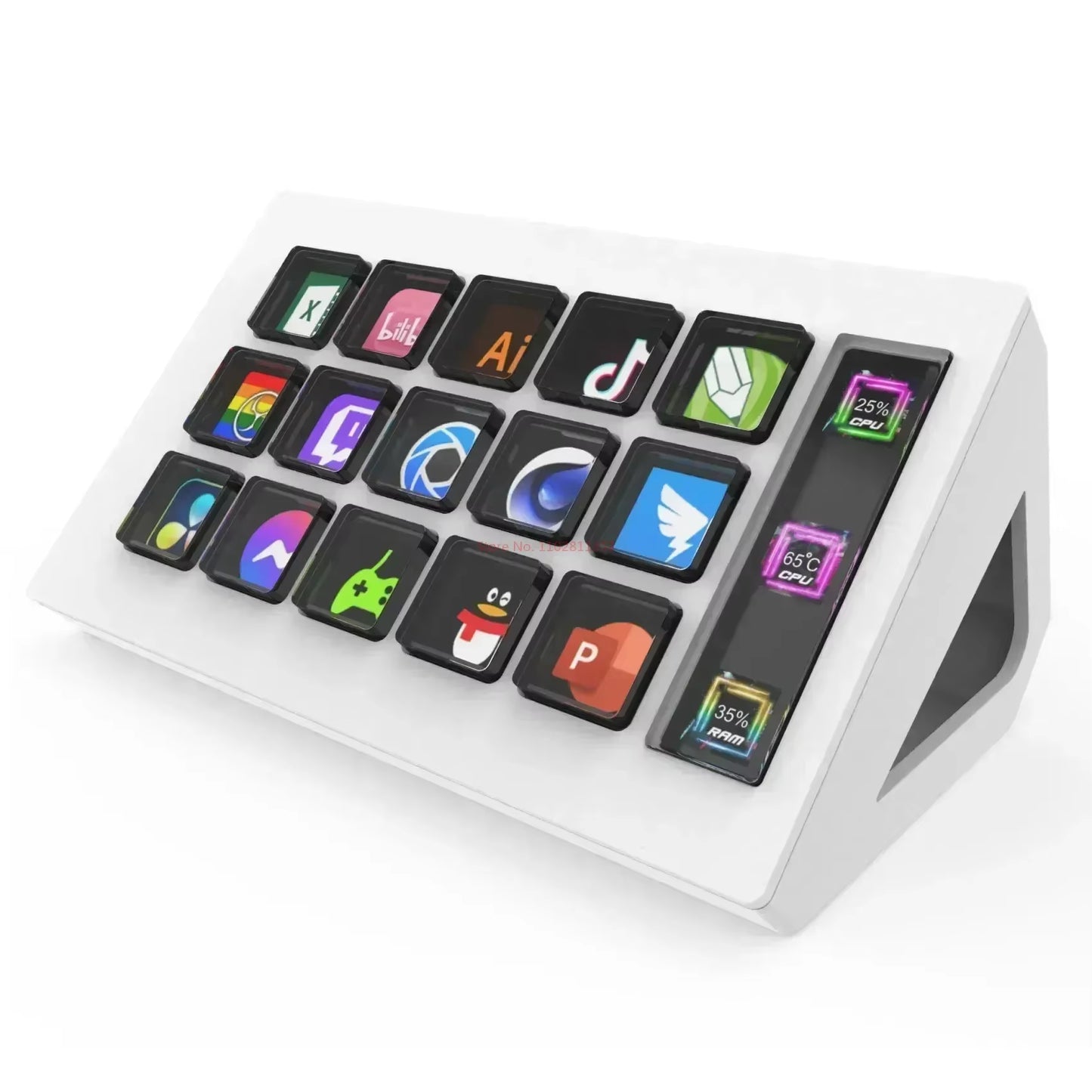 Visual Stream Deck Keyboard Lcd Button 15 Keys Live Content Creation Controller Custom Button for Windows/Macos/Android/Ios Gift