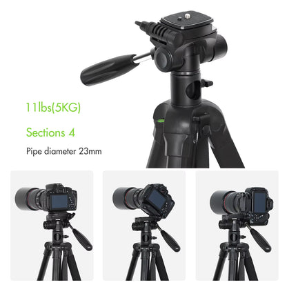 TTT-009 Tripod 168Cm Monopod Camera Horizontal Tripod for Canon Sony Nikon DSLR Mirroless Cameras Camcorders Smartphones