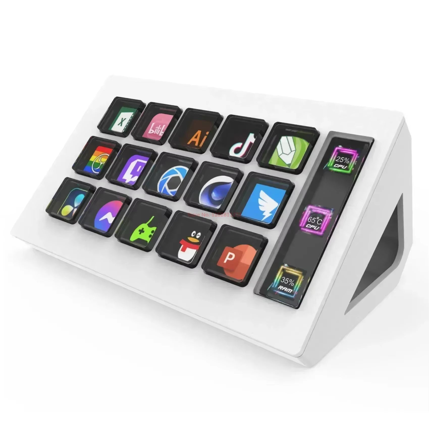 Visual Stream Deck Keyboard Lcd Button 15 Keys Live Content Creation Controller Custom Button for Windows/Macos/Android/Ios Gift