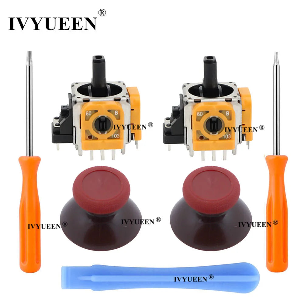 2 PCS 3D Analog Joystick Stick Sensor Module Potentiometers & Thumbstick Grips for Microsoft Xbox One S X Controller