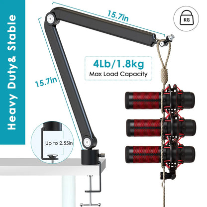 Adjustable Heavy Suspension Boom Microphone Stand for SM7B K688 K658 AM8 Condenser Microphone Recording Studio Scissor Arm Stand