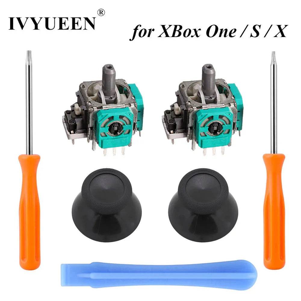 2 PCS 3D Analog Joystick Stick Sensor Module Potentiometers & Thumbstick Grips for Microsoft Xbox One S X Controller